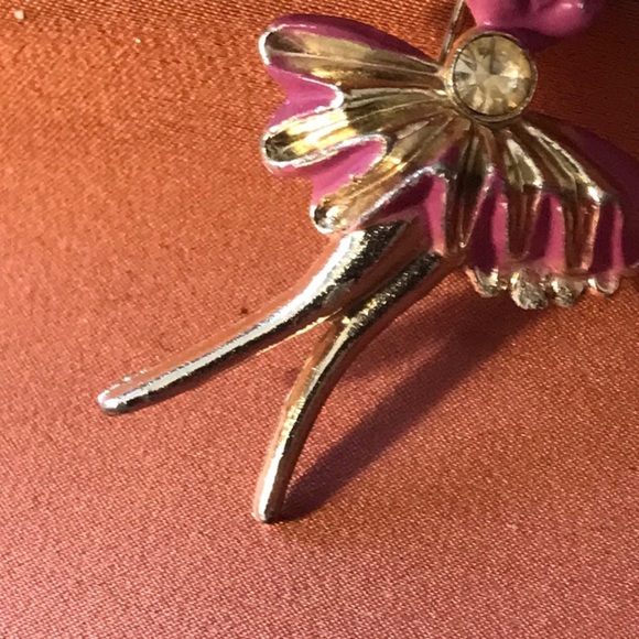 Elegant Ballerina Brooch in Purple and Gold - Picture 3 of 6